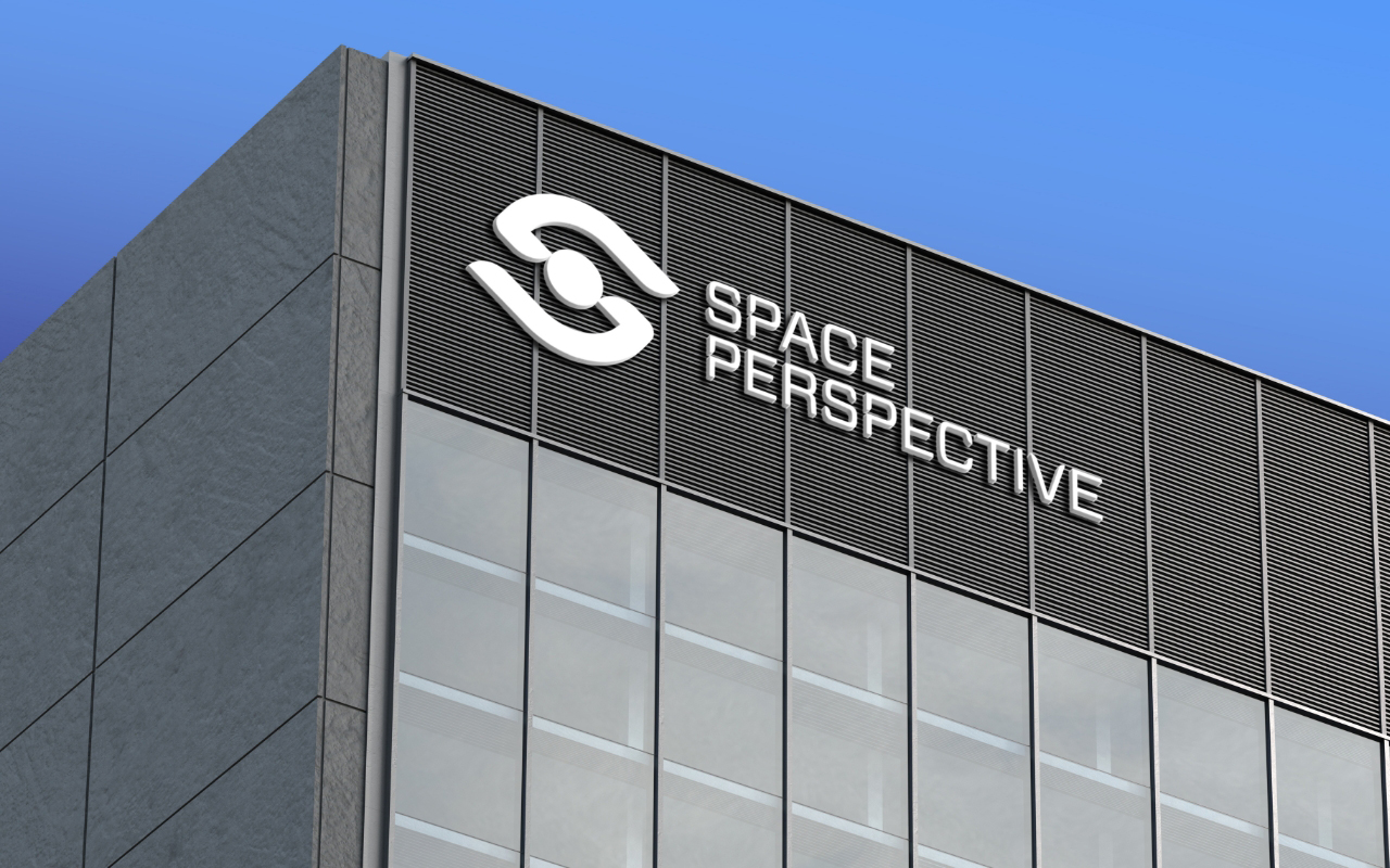 Space Perspective building signage with logo